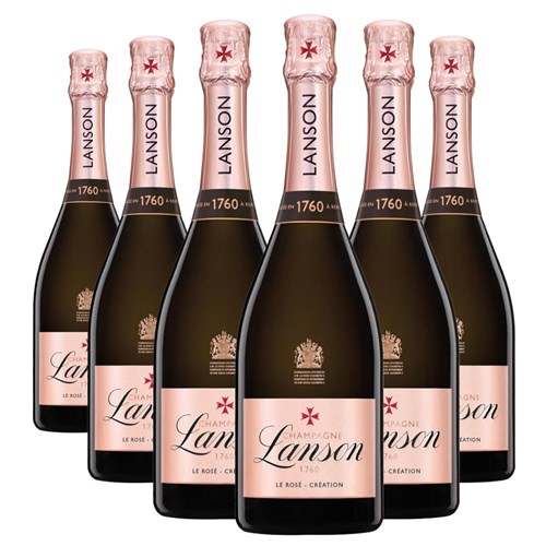 Crate of 6 Lanson Le Rose Creation Champagne 75cl